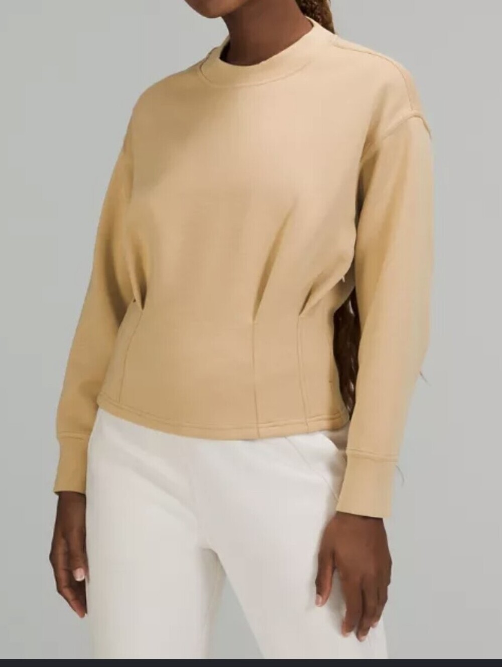 lululemon athletica Gathered Waist Crew Pullover in Beige/Tan-8